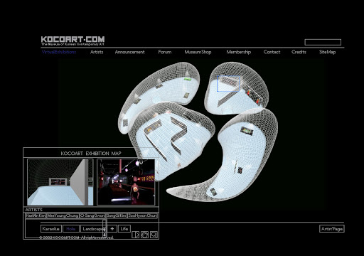 The HOLE section allows viewers to navigate a spatial exhibit space.